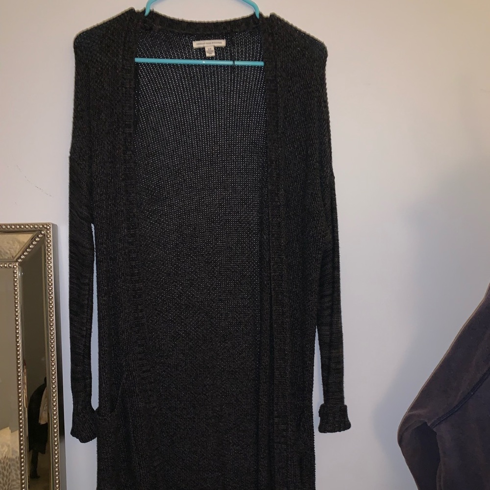 Long American Eagle Dark Grey Cardigan
